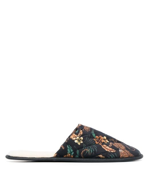 Desmond & Dempsey Soleia jungle-print slippers