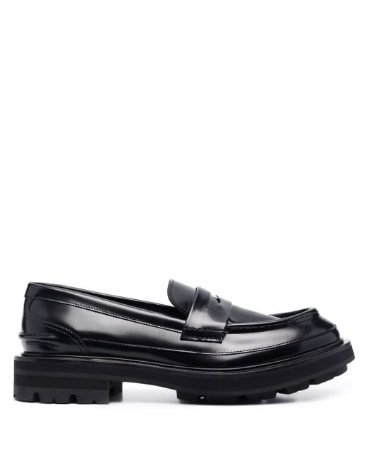Alexander McQueen tread-sole penny-slot loafers