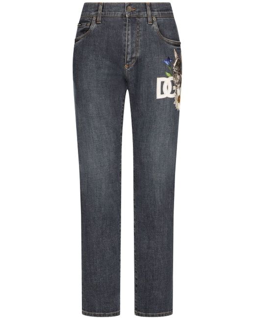 Dolce & Gabbana logo-print straight-leg jeans