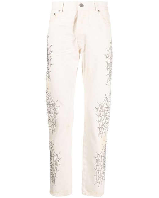 Palm Angels gem embellished slim-cut jeans