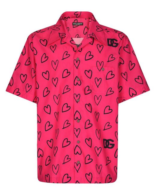Dolce & Gabbana heart-print short-sleeve shirt