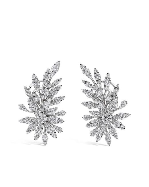 Leo Pizzo 18kt white gold Flame diamond earrings