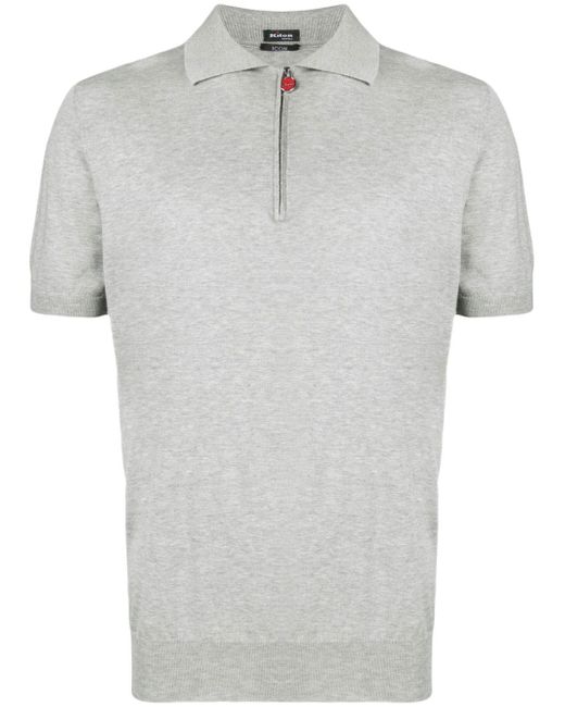 Kiton short-sleeved zip-up polo shirt