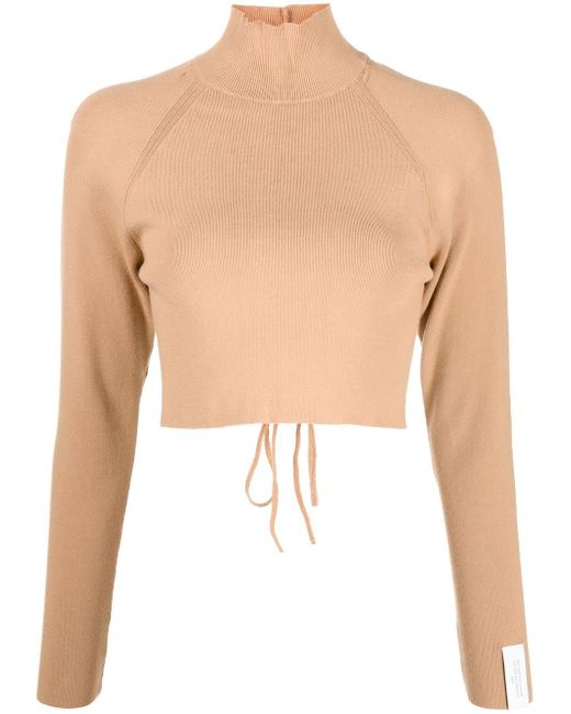 Rokh open-back cropped knitted jumper