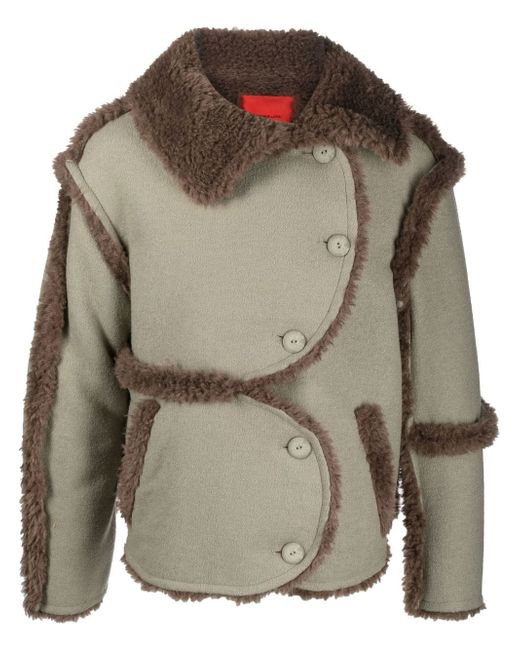 Eckhaus Latta fleece-trim Sherpa jacket