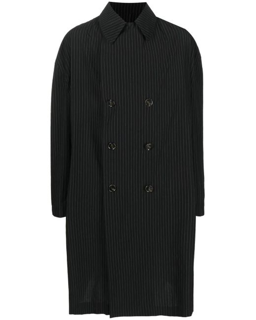 Mm6 Maison Margiela vertical striped cotton coat