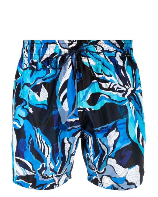 Etro abstract-print drawstring swim shorts