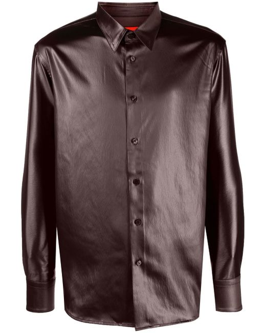 Eckhaus Latta metallic long-sleeve shirt
