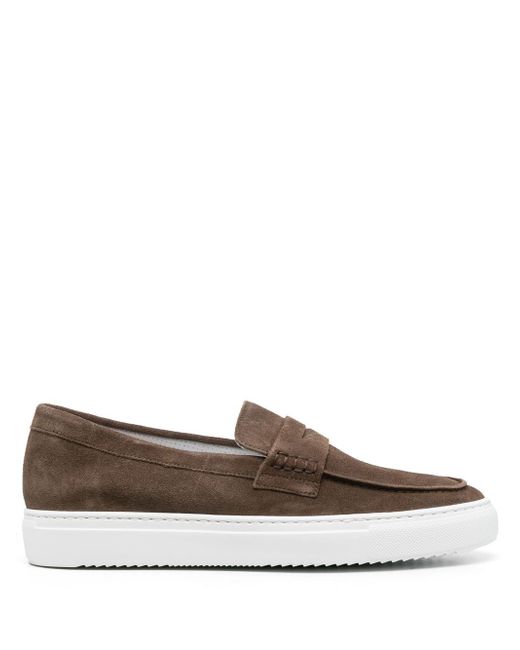 Doucal's almond toe suede loafers