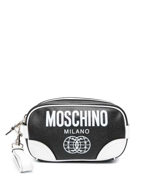 Moschino smiley logo-print clutch bag
