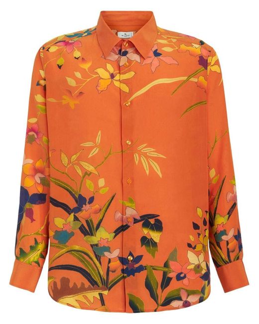 Etro floral-print silk shirt