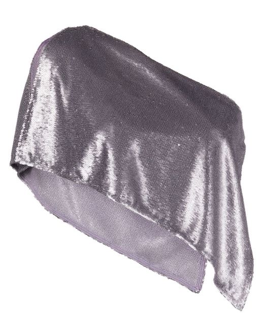 Gauge81 one-shoulder metallic-effect top