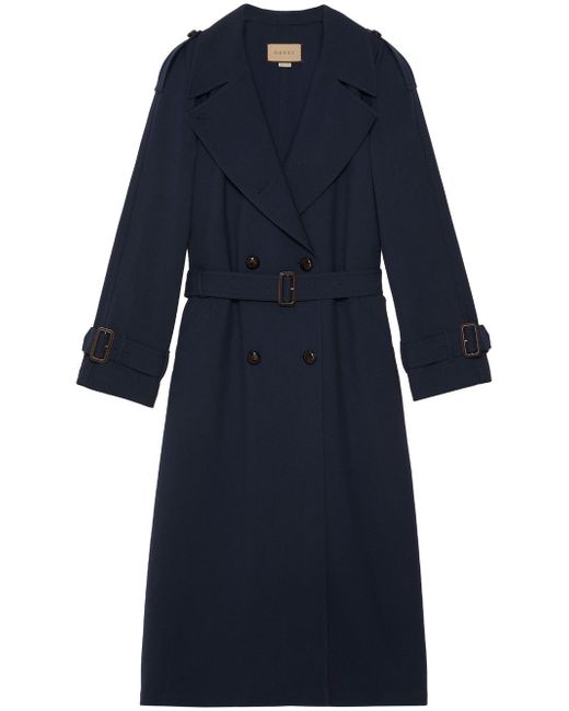 Gucci double-breasted wool trench coat