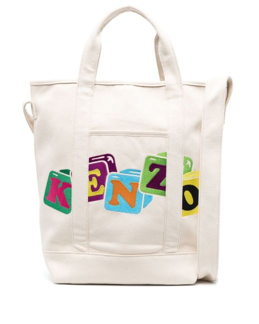 Kenzo logo-patch tote bag