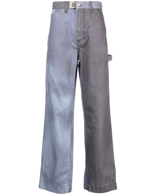 Objects IV Life two-tone straight denim trousers