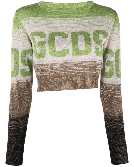 Gcds logo-print ombré cropped jumper
