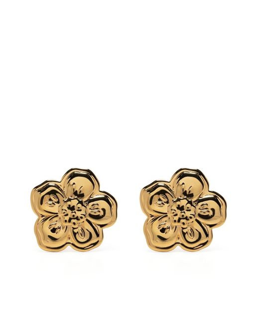Kenzo plated flower earrings