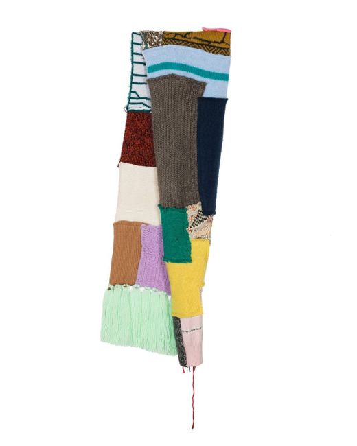 Paura patchwork knitted scarf