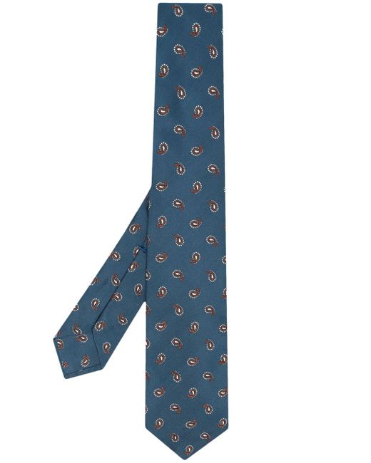 Barba paisley-print silk tie