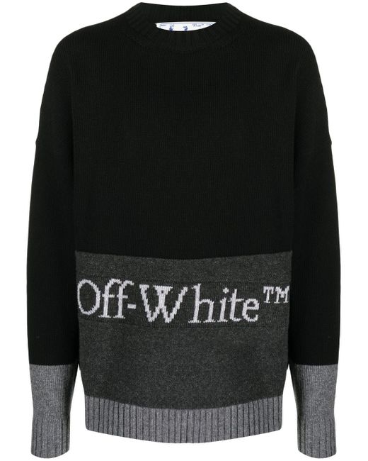 Off-White intarsia-logo wool jumper