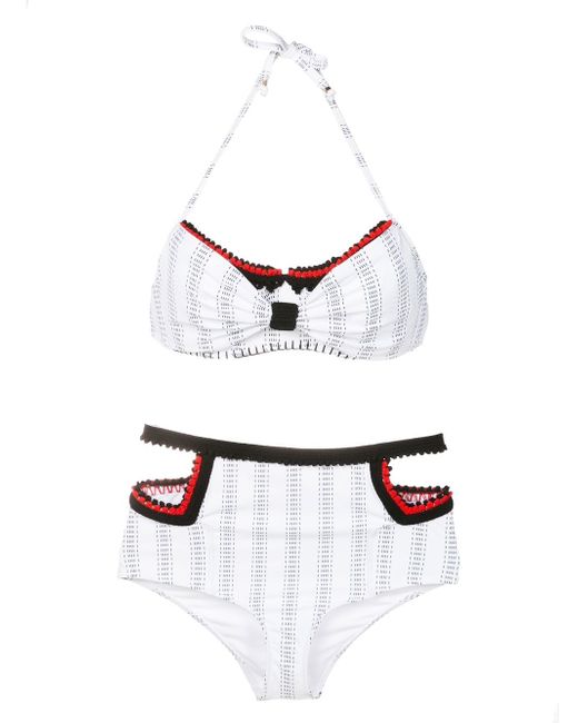 Amir Slama crochet-trim striped bikini set