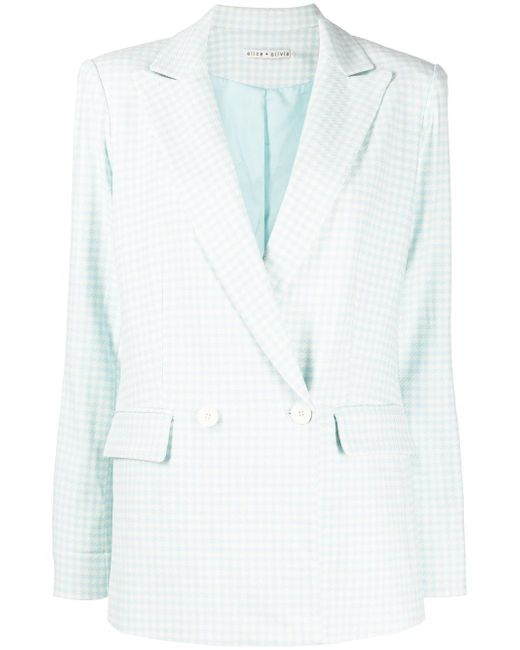 Alice + Olivia Justin houndstooth-pattern double-breasted blazer