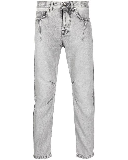 Eleventy slim-cut bleached-wash jeans