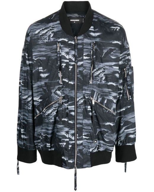 Dsquared2 graphic-print bomber jacket