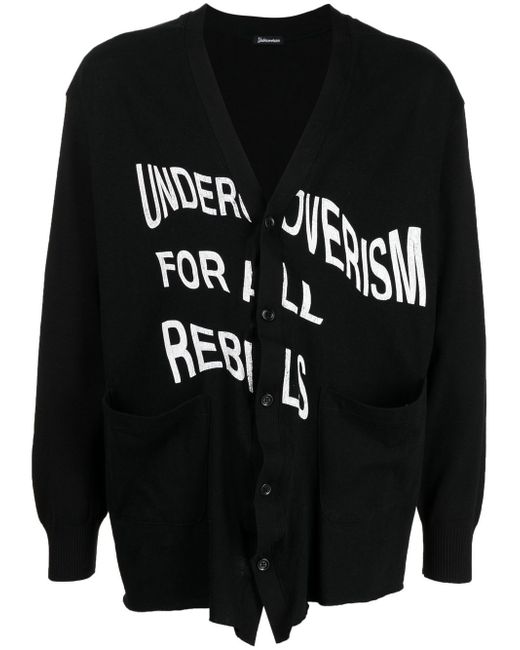 Undercoverism logo-print V-neck cardigan