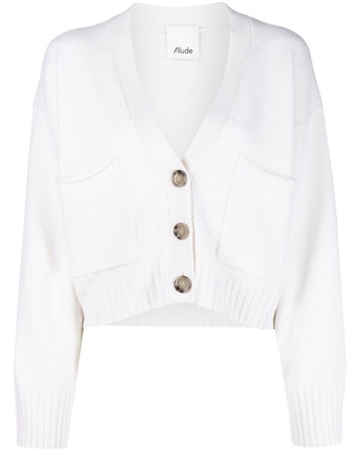 Allude cashmere cropped cardigan.