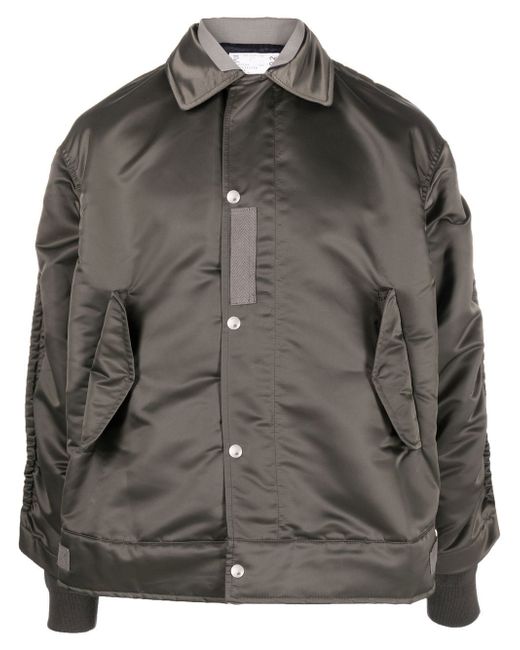 Sacai glossy-finish bomber jacket