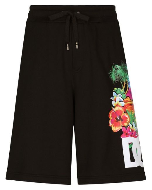 Dolce & Gabbana floral-print track shorts