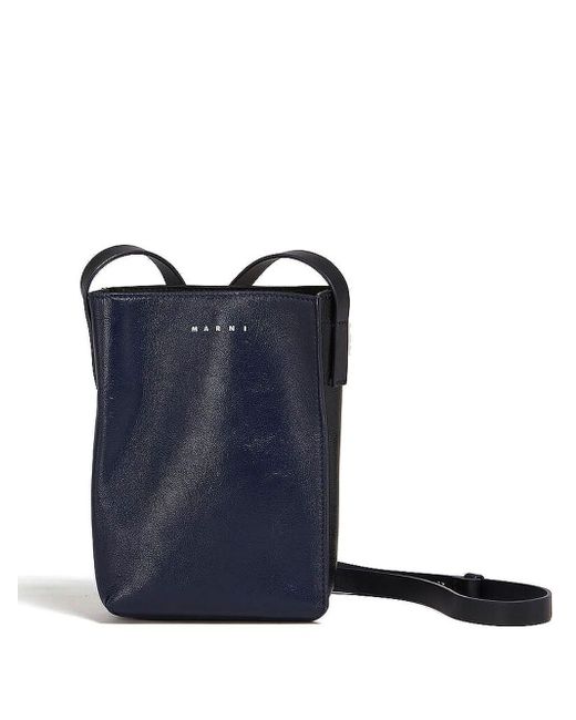Marni logo-print leather shoulder bag