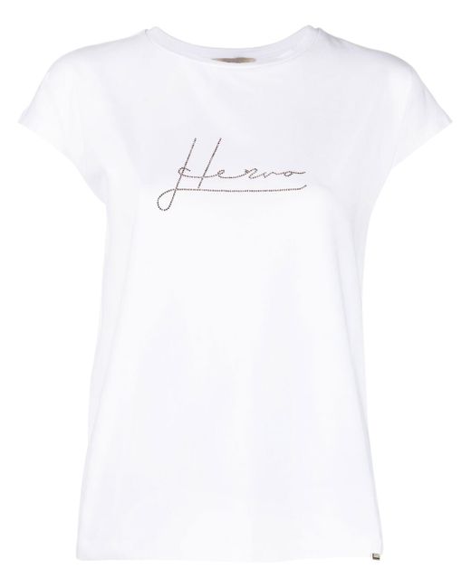 Herno crystal-embellished logo T-shirt