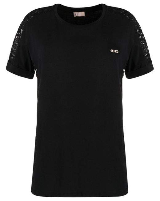 Liu •Jo lace-detail short-sleeve T-shirt