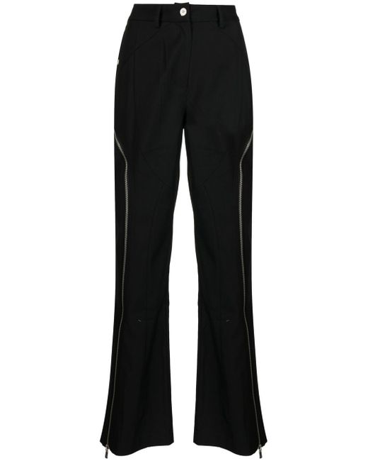 C2H4 zip-detail straight-leg trousers