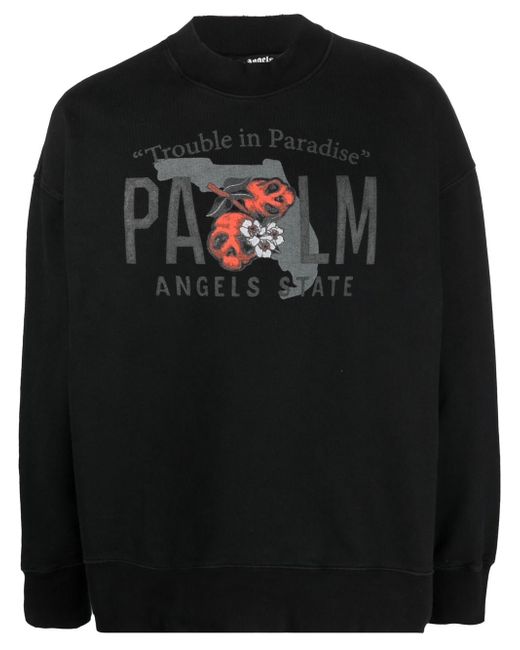 Palm Angels logo-print cotton sweatshirt