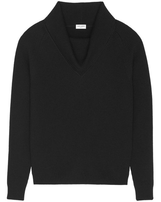 Saint Laurent ribbed-knit V-neck jumper