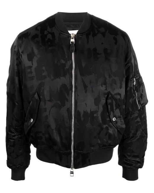 Alexander McQueen logo-print bomber jacket