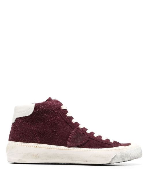 Philippe Model distressed high-top sneakers