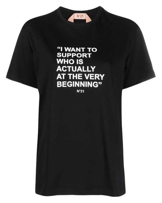 N.21 slogan-print cotton T-shirt