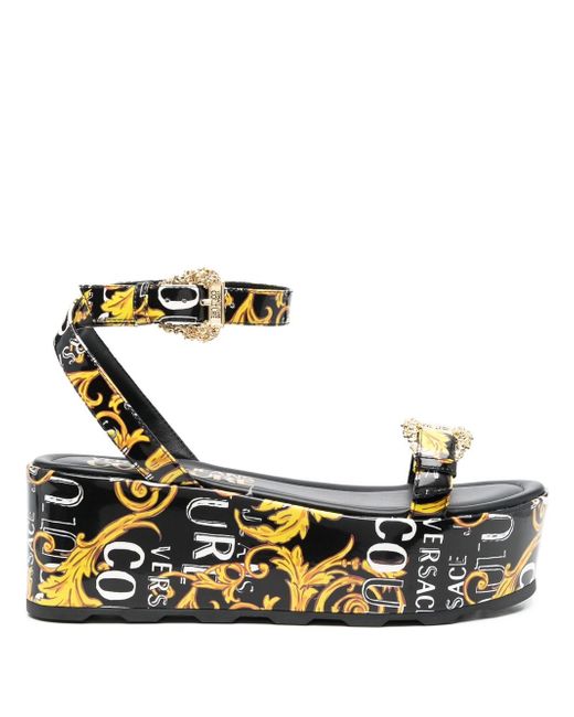 Versace Jeans Couture baroque pattern-print 70mm sandals