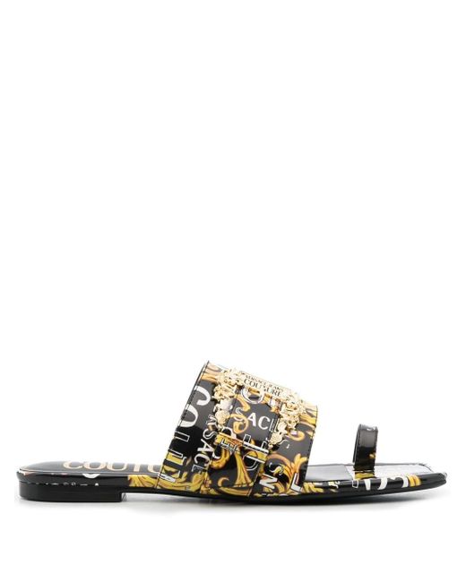 Versace Jeans Couture 15mm baroque pattern-print open-toe mules