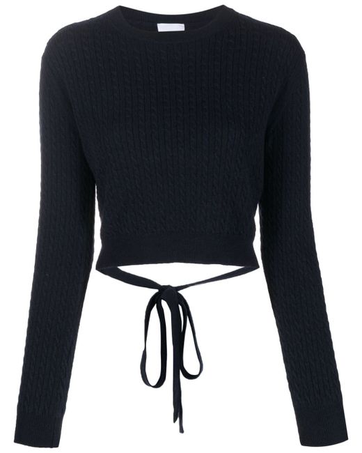 Patou cable-knit rear-tie cropped jumper