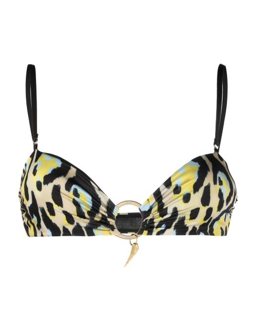 Roberto Cavalli leopard-print bikini top