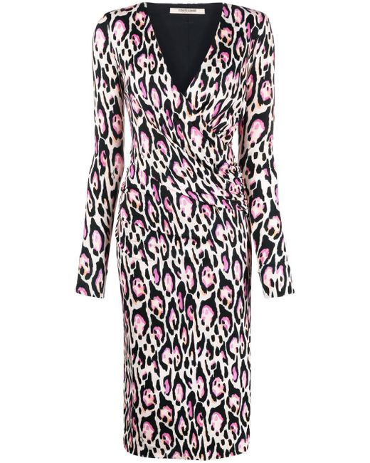 Roberto Cavalli leopard print wrap dress