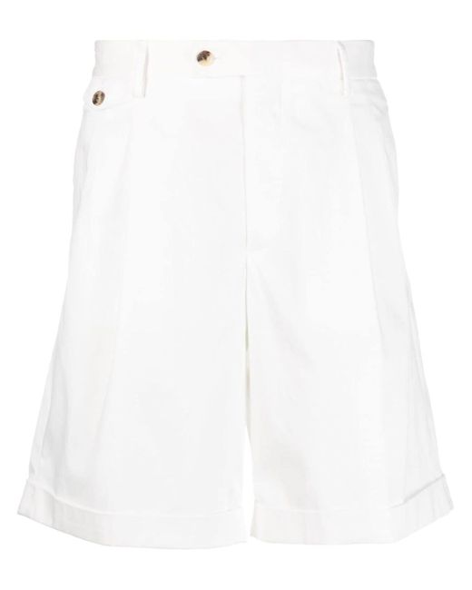 Lardini pleat-detail stretch-cotton shorts