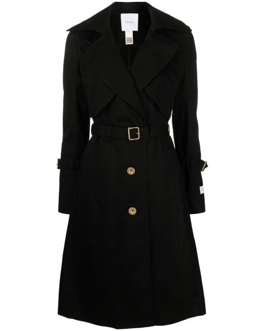 Patou belted single-breasted trench coat