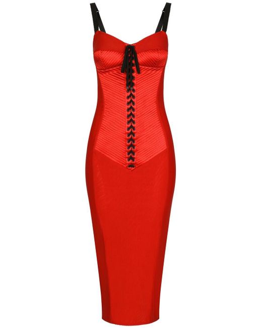 Dolce & Gabbana lace-up detail corset dress