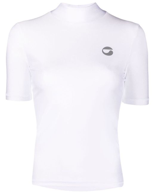 Coperni logo-print mock neck T-shirt